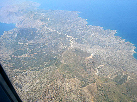Vägen mellan Spoa och Olymbos på Karpathos.