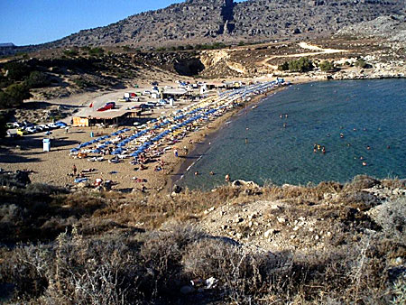 Vy över Agathi Beach. Rhodos.