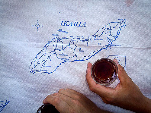 Karta över Ikaria, den nya favoritön. 