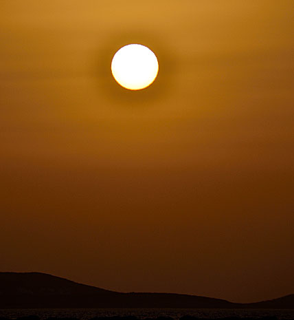 Solnedgången på Naxos.
